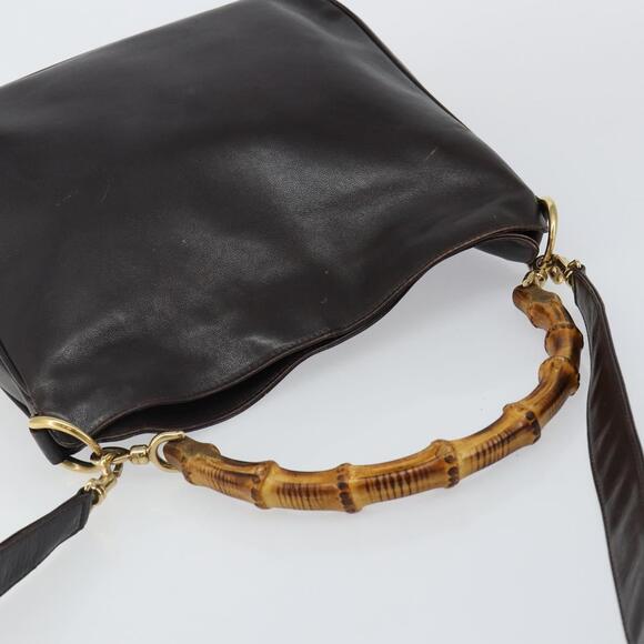 GUCCI Bamboo Hand Bag Leather Brown Gold 001 3444 001 3444 - Picture 6 of 12